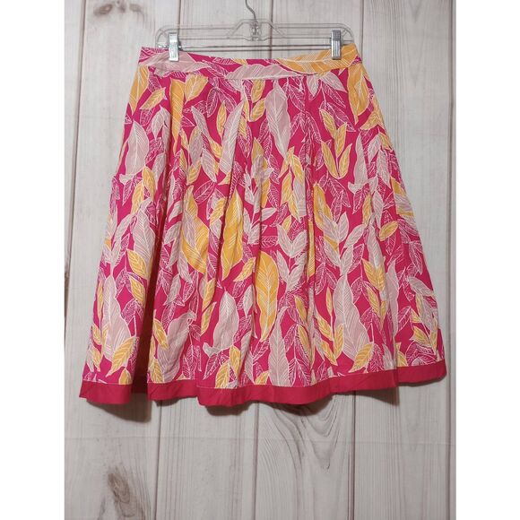 I.E Relaxed Skirt Ladies 8 Pink Tropical Knee Length - Picture 2 of 8